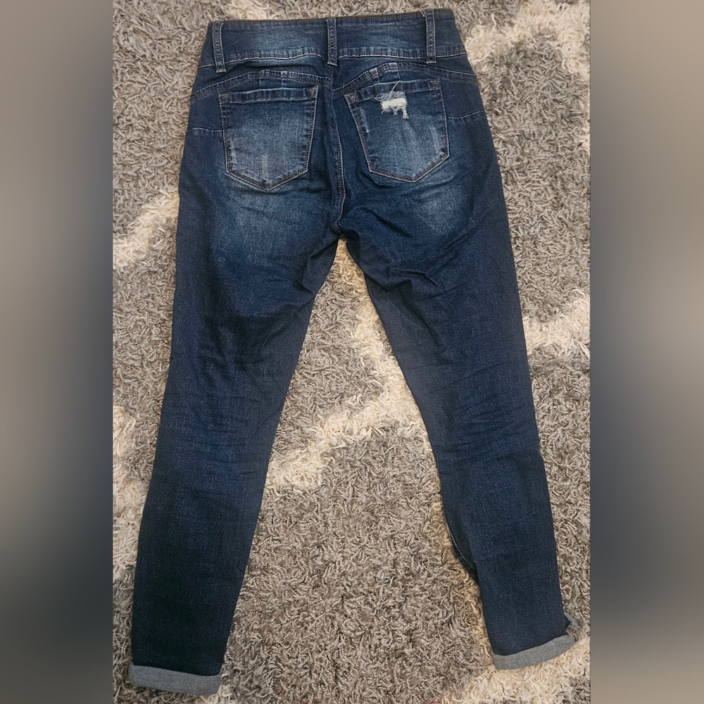 Wax Jeans Butt I Love You Distressed Skinny Jeans- Size 7 (27) - Picture 2 of 3